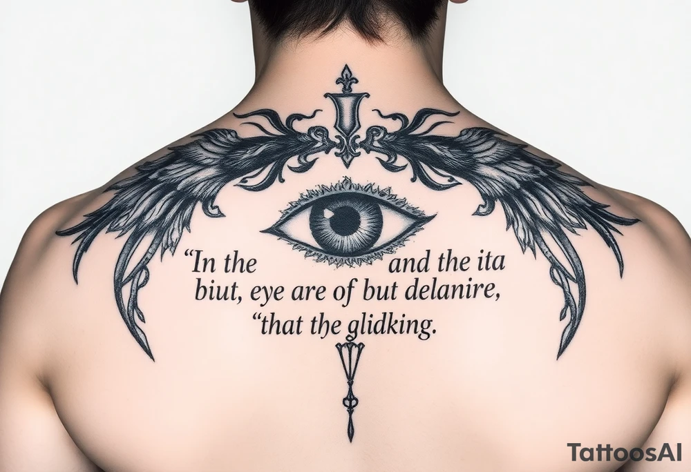 I want a tattoo with the saying "In the land of the blind, the one eyed man is king". I want to incorporate this saying into a relevant and unique design or tattoo idea. Some inspiration that I like are: Pirate theme, Roman Empire theme, Fantasy King Era theme, Futuristic/Cyberpunk theme. tattoo idea