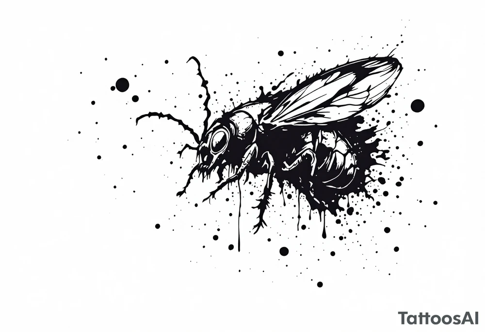 weird bug inks splash tattoo idea