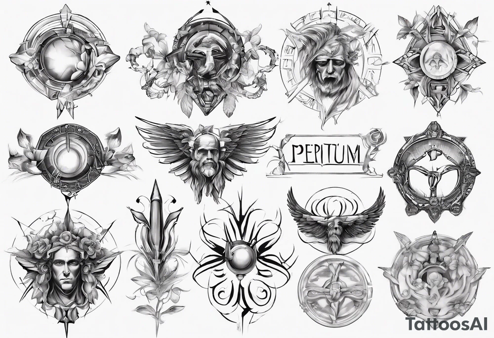 Perceptium in roman style tattoo idea