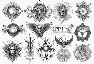 Perceptium in roman style tattoo idea