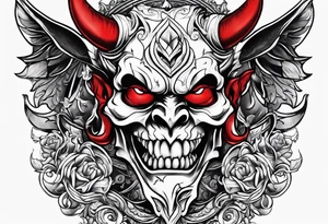 Red Devil heading a Ball tattoo idea