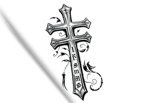 Cross tattoos for arm with Roman numerals for kids birthday tattoo idea
