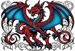 Standing Welsh dragon tattoo idea