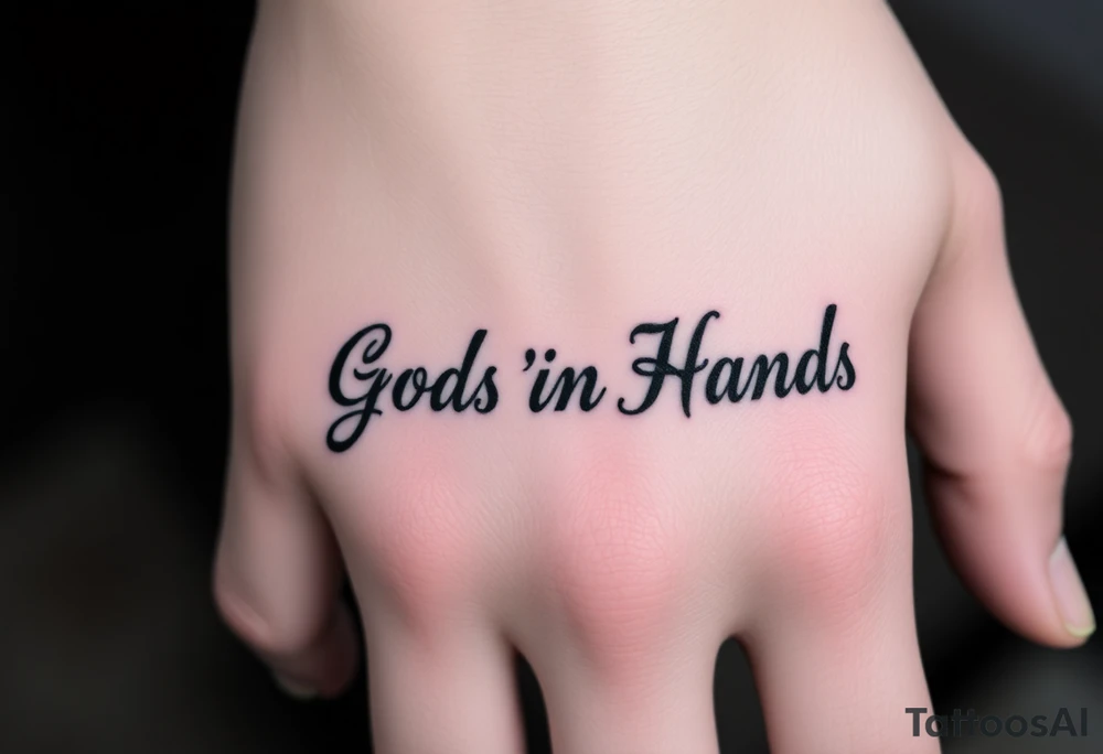 "In God's Hands" with pop out background tattoo idea