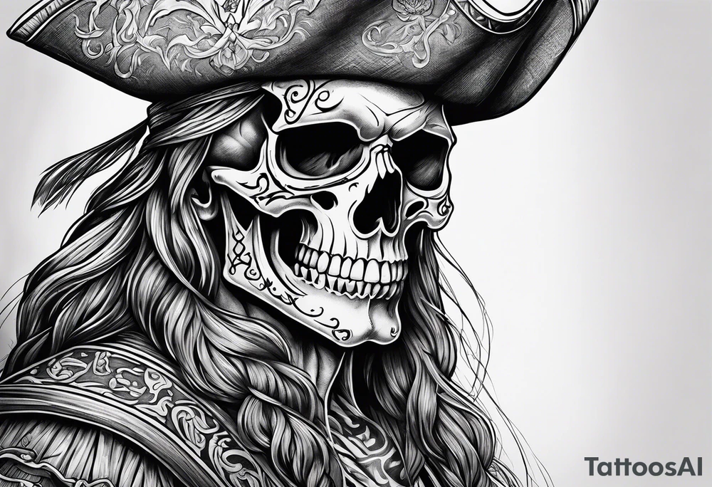 A skeleton pirate tattoo idea