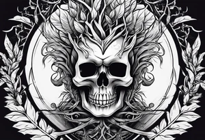 skull with roots running thru it tattoo idea