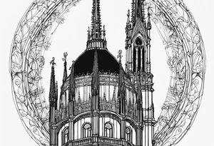 jack skellington on the spire of the Milan cathedral tattoo idea