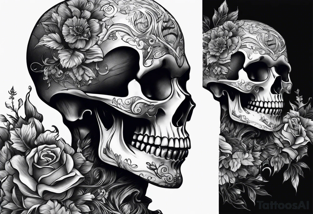 skeleton smoking tattoo idea