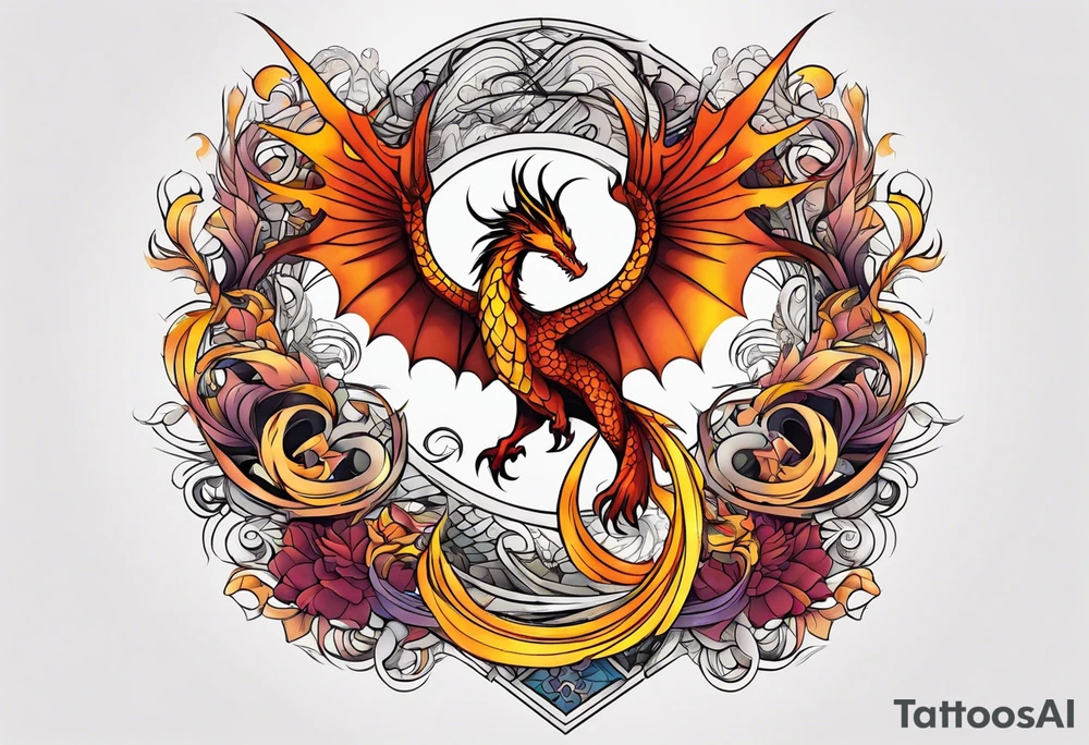 dragon and phoenix tattoo tattoo idea