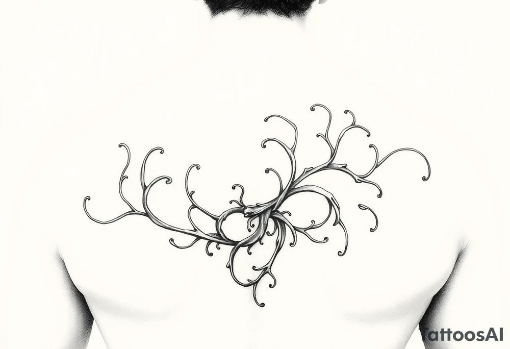Go back to what it was before. I want fine lines. I want more organic tendrils. tattoo idea