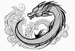 Dragon polynesian, water, koi tattoo idea