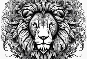 I am the lion and my wife and 2 childrens are aries tattoo idea