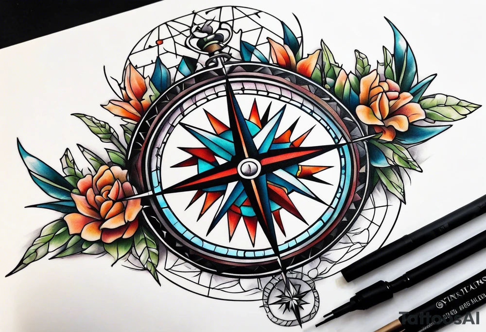 Compass wonderland  dead 
rabbit tattoo idea