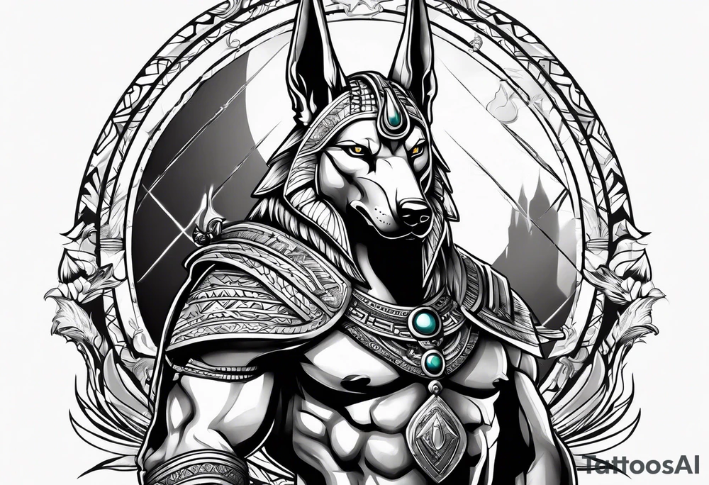 Angry Anubis ready to destroy world tattoo idea