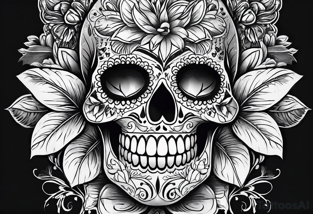 Sugar skull tattoo idea
