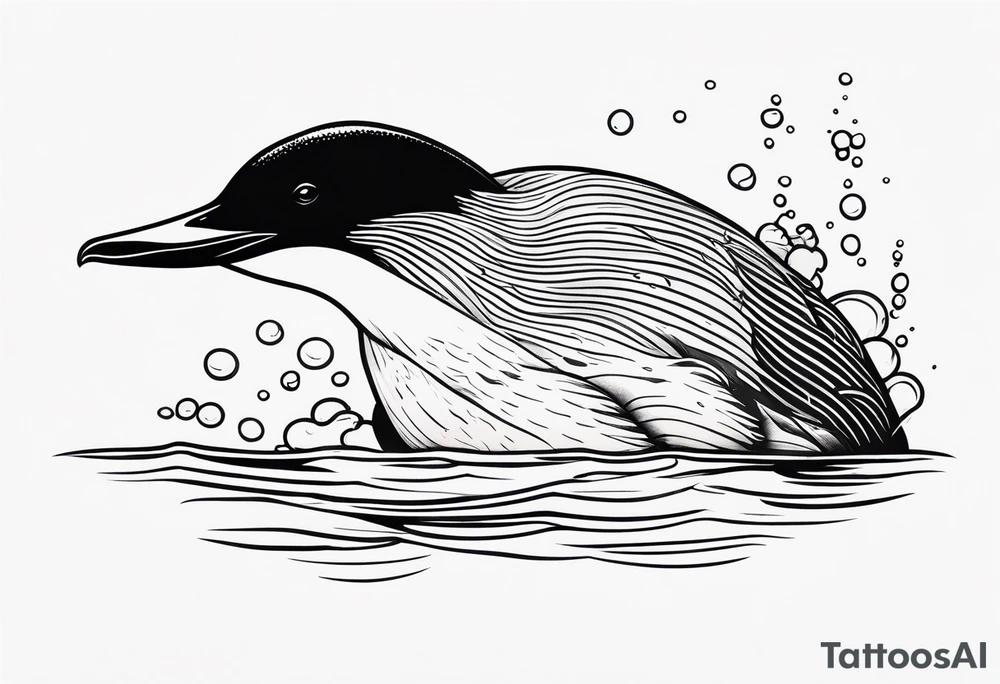 Loon diving underwater tattoo idea
