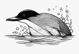 Loon diving underwater tattoo idea