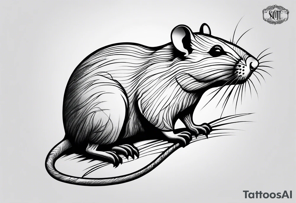 Rat without Flowers on beach tattoo idea