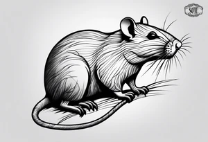 Rat without Flowers on beach tattoo idea