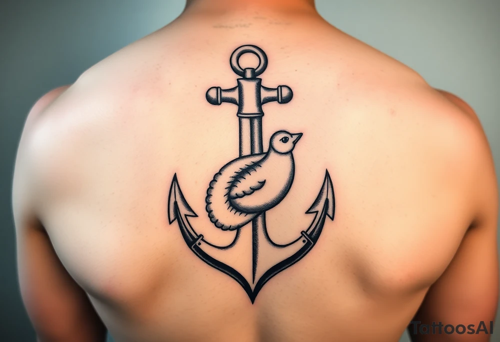 Anchor with weasel tattoo idea