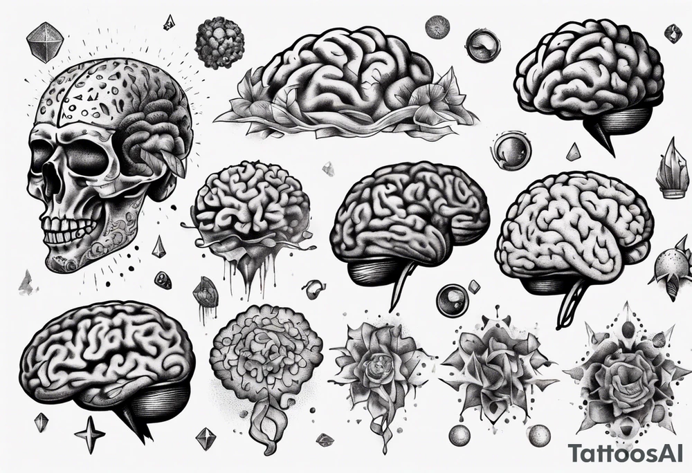 Floating brain tattoo idea