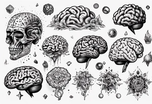 Floating brain tattoo idea