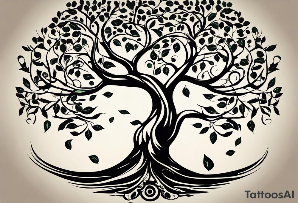 “A tattoo that symbolizes financial success and the love of money. Imagine a design that combines a tree of life with leaves in the shape of banknotes or coins, representing growth and abundance. At the base of the tree is a symbol of a rising graph, like an exponential growth chart, to symbolize steady financial progress. It also integrates an image of an open safe, from which gold coins and banknotes come out, to symbolize the achievement of the goal of wealth. The style should be elegant and detailed, with clean lines and a balance between realistic and symbolic elements.

Translated with DeepL.com (free version) tattoo idea