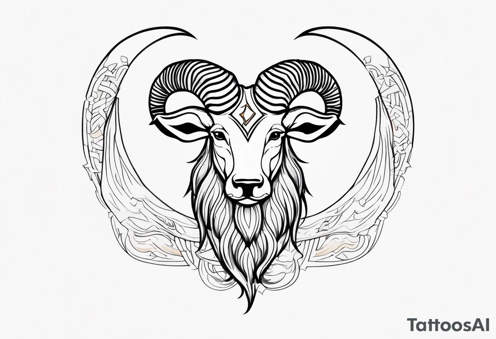 capricorn with beard tattoo idea