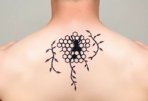 Honeycomb and vines tattoo idea