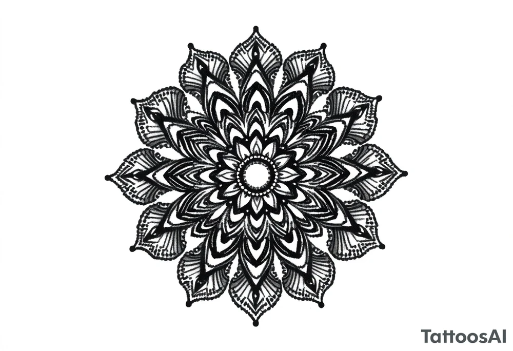 high contrast mandala tattoo idea