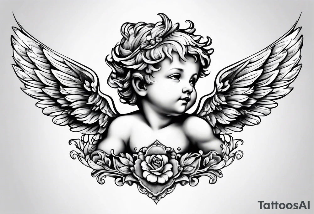 Cherub flying tattoo idea