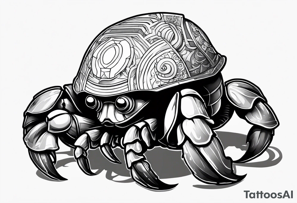 hermit crab wearing a storm trooper helmet tattoo idea