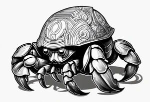 hermit crab wearing a storm trooper helmet tattoo idea