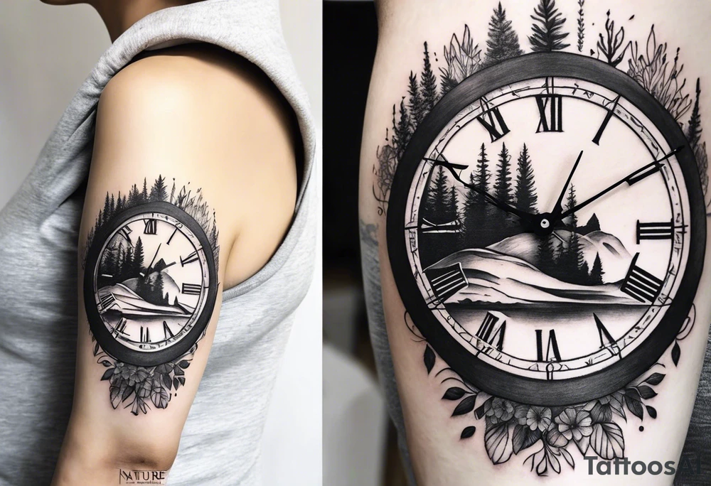nature element clock memorial tattoo simple design tattoo idea nature element clock memorial tattoo simple design tattoo idea