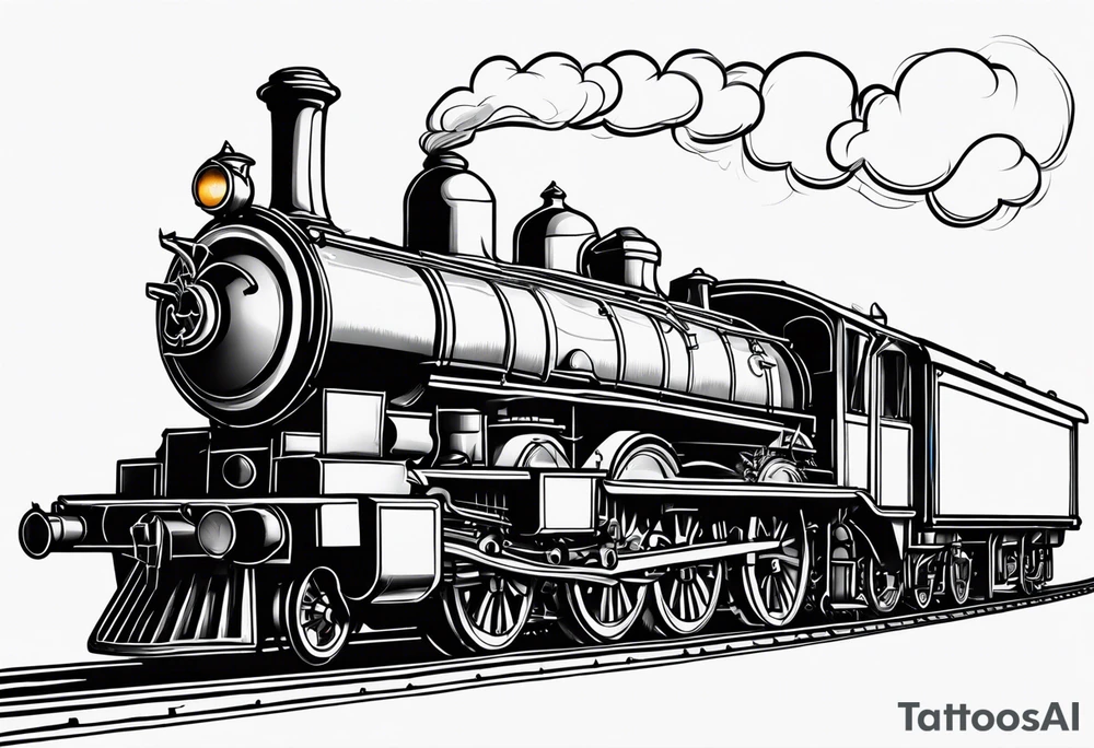 Simple steam train tattoo idea