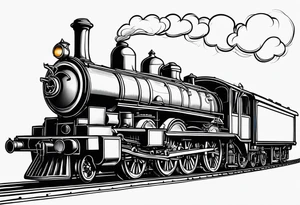 Simple steam train tattoo idea