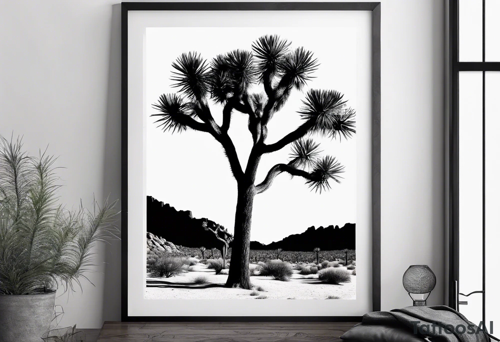 Tall Joshua tree tattoo idea