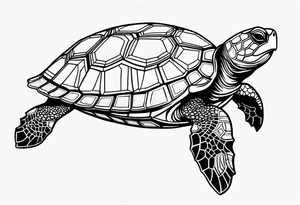 Geometric seaturtle tattoo idea
