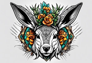 neo traditional jackelope tattoo idea