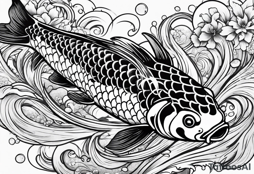 koi fish, in pond tattoo idea