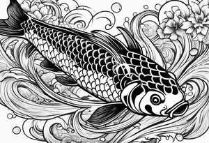 koi fish, in pond tattoo idea