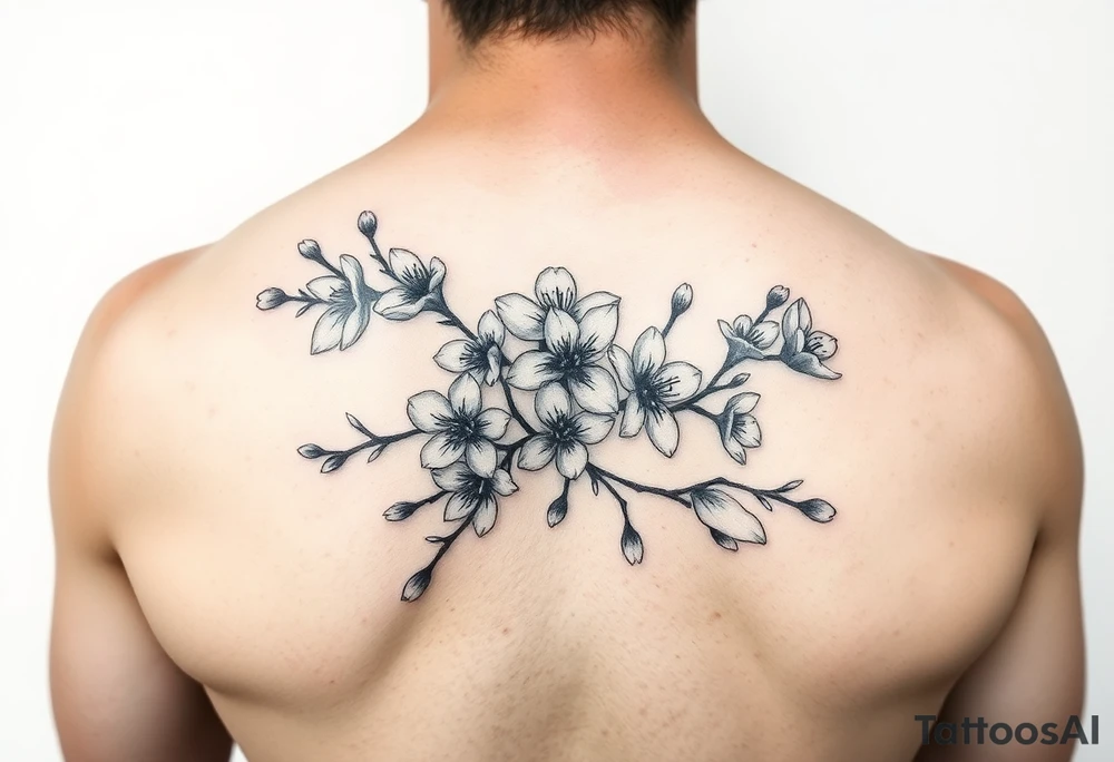 Cherry blossom branch tattoo idea