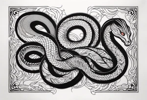 Sea mythical snakes tattoo idea