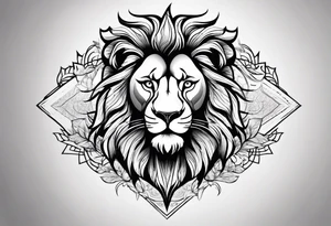 lion tattoo and popular background tattoo idea