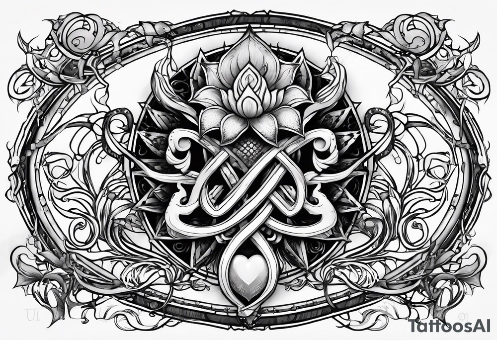 Long tattoo for arm. Lovecraftian creature, protecting a heart. Ctulhu. tattoo idea