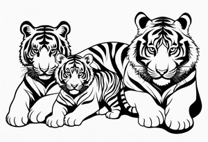 Tiger and 2 cubs tattoo idea