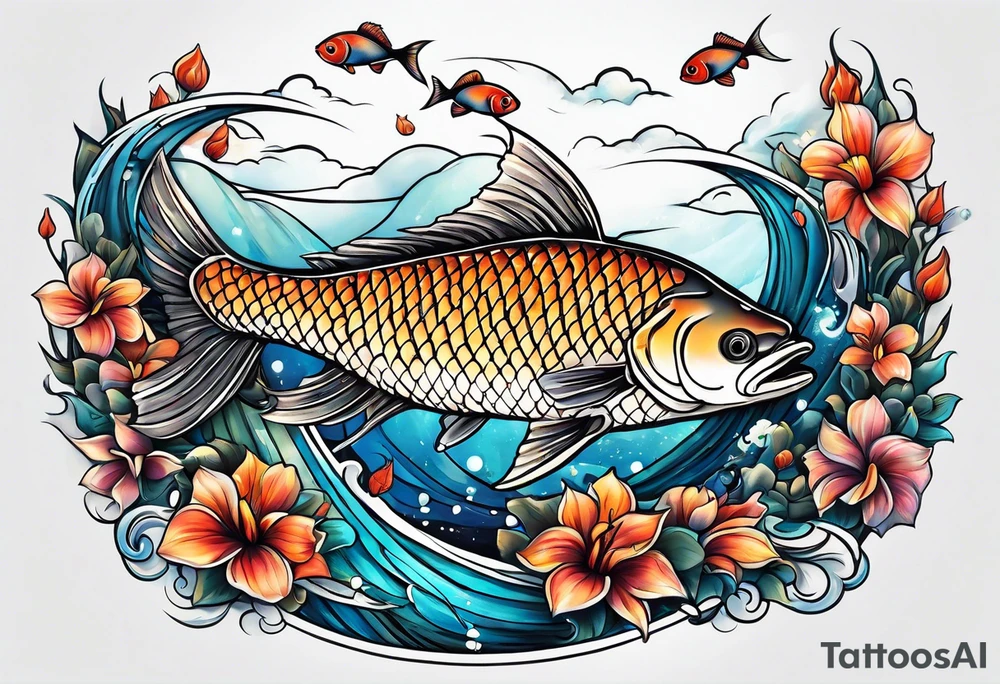 Fish in the sky tattoo idea