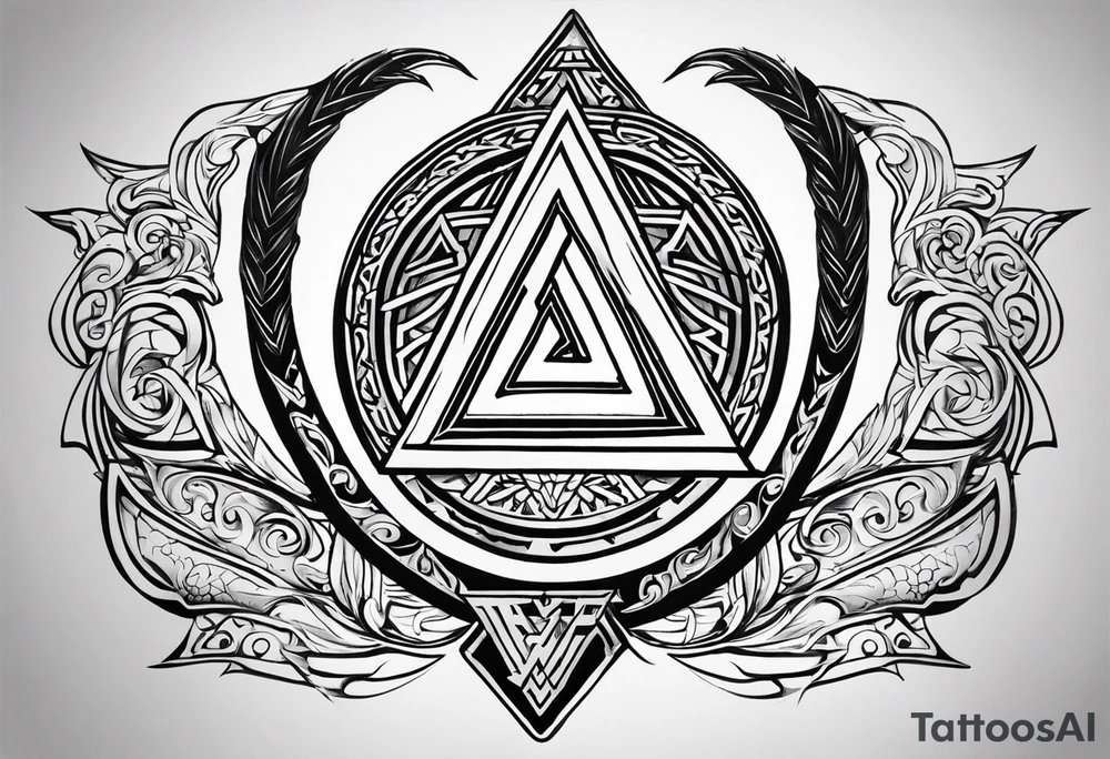 Valhalla valknut battle shield tattoo idea