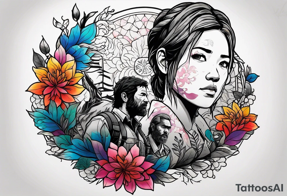 Last of Us tattoo that incorporates Pride colors. No characters! tattoo idea