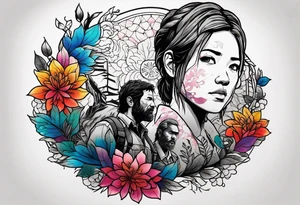 Last of Us tattoo that incorporates Pride colors. No characters! tattoo idea